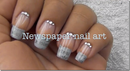 Aprende a decorar tus uñas con papel periódico (video)