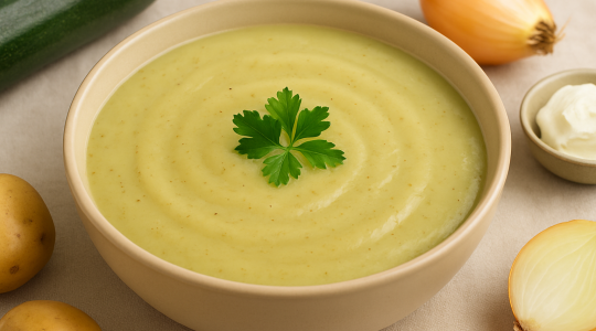 Crema ligera de calabacín y patata sin nata