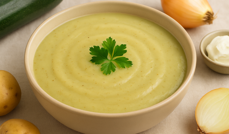 Crema ligera de calabacín y patata sin nata